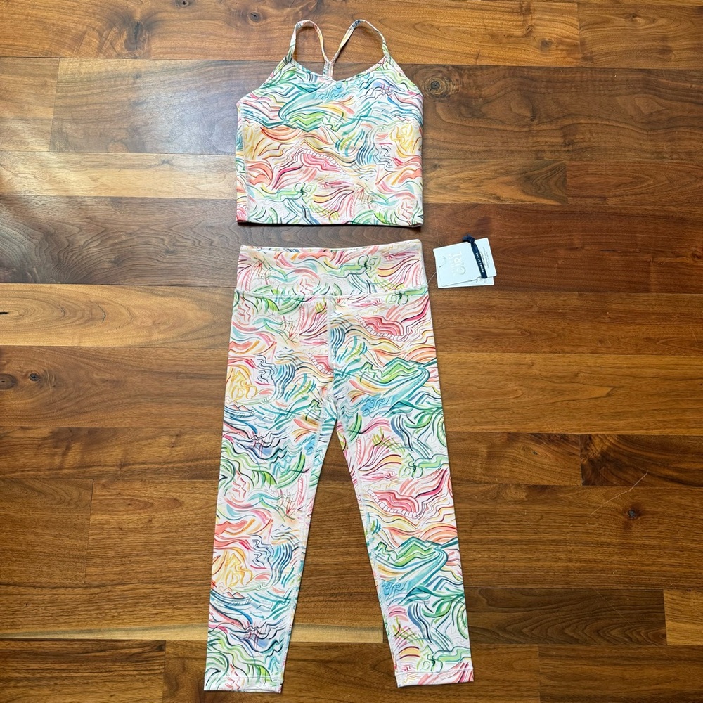 Athlete Girl High Rise Printed Chit Chat Capri & Matching Tank Top Size XL (14)